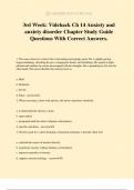 3rd Week: Videback Ch 14 Anxiety and anxiety disorder Chapter Study Guide Questions With Correct Answers.