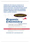 CHEM 244-101: ORGANIC CHEMISTRY II EXAM STUDY GUIDE AND PRACTICE EXAM 2024/2025 | ACCURATE REAL EXAM QUESTIONS WITH VERIFIED ANSWERS | EXPERT VERIFIED FOR A GUARANTEED PASS | LATEST UPDATE