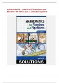 Solution Manual - Mathematics for Plumbers and Pipefitters 8th Edition by Lee Smith|2024 Updated|