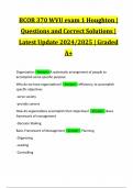 BCOR 370 WVU exam 1 Houghton | Questions and Correct Solutions | Latest Update 2024/2025 | Graded A+