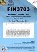 FIN3703 Assignment 2 (COMPLETE ANSWERS) Semester 2 2024 - DUE 7 September 2024