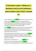 UC Berkeley CogSci 1 Midterm 1 | Questions and Correct Solutions | Latest Update 2024/2025 | Graded A+