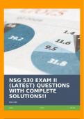 NSG 530 EXAM II (LATEST) QUESTIONS WITH COMPLETE SOLUTIONS!!