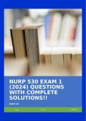 NURP 530 EXAM 1 (2024) QUESTIONS WITH COMPLETE SOLUTIONS!!