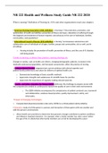 NR 222 Health and Wellness Study Guide NR 222 2020