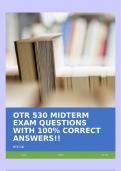 OTR 530 MIDTERM EXAM QUESTIONS WITH 100% CORRECT ANSWERS!!