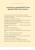 Army Drivers training PHASE I Exam Questions With Correct Answers.