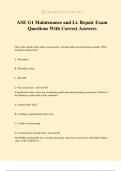 ASE G1 Maintenance and Lt. Repair Exam Questions With Correct Answers