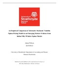 Finance Dissertaion (Hons) : Empirical comparison of alternative stochastic volatility option pricing models in the Indian emerging market using Nifty 50 option contracts.