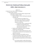 NR 222 Unit 1 Health and Wellness Study guide {2020} -  NURSING Duke University{A+} 