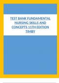 TEST BANK FUNDAMENTAL NURSING SKILLS AND CONCEPTS 11TH EDITION TIMBY