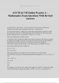 ATI TEAS VII Online Practice A – Mathematics Exam Questions With Revised Answers