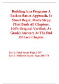 Test Bank For Building Java Programs A Back to Basics Approach 5th Edition By Stuart Reges, Marty Stepp (All Chapters, 100% Original Verified, A+ Grade) 