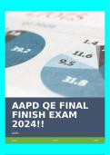 AAPD QE FINAL FINISH EXAM 2024!!