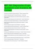 MIP 260 Diagnostics Exam Questions and Answers All Correct 