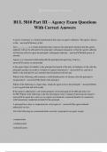 BUL 5810 Part III – Agency Exam Questions With Correct Answers