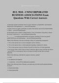 BUL 5810 - UNINCORPORATED BUSINESS ASSOCIATIONS Exam Questions With Correct Answers