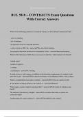 BUL 5810 – CONTRACTS Exam Questions With Correct Answers