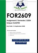 FOR2609 Assignment 2 (QUALITY ANSWERS) Semester 2 2024