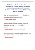 FL DCF Childcare Certification Exam- Behavioral Observation and Screening, Identifying and Reporting Childhood Abuse and Neglect, Child Growth and Development, Health Safety & Nutrition, Childcare Facility Rules and Regulations