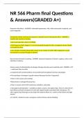 NR 566 Pharm final Questions & Answers(GRADED A+)