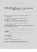 BIOL 2420 Lab Practical 1 Exam Questions With Revised Answers