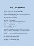 BMW Exam Study Guide.