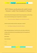 MTTC History 09 Questions & 100% Correct  Answers- Latest Test | Graded A+ | Passed