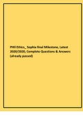 PHIl Ethics_ Sophia final Milestone, Latest 20202020, Complete Questions & Answers (already passed)