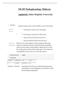 NR 507 Pathophysiology Midterm  {updated} Johns Hopkins University (NURSING)