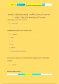 SWSCO Questions & 100% Correct AnswersLatest Test | Graded A+ | Passed