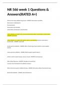 NR 566 week 1 Questions & Answers(RATED A+)