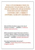 WGU C273 INTRODUCTION TO SOCIOLOGY EXAM 2024 ACTUAL EXAM COMPLETE 250 QUESTIONS WITH DETAILED VERIFIED ANSWERS (100% CORRECT ANSWERS) /ALREADY GRADED A+