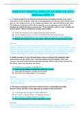 HESI Exit RN V6MENTAL HESI 6 [Psychiatric Hesi] Rated A++++ HESI MENTAL HEALTH QUESTIONS WITH ANSWERS RATED A++++HESI EXIT MENTAL HEALTH RN HESI V4  MENTAL HESI V4