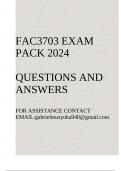 FAC3703 Exam pack 2024(Specific Financial Reporting)Questions and answers