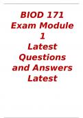  BIOD 171 Exam Module 1 Latest Questions and Answers Latest Update 2024/2025