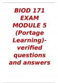 BIOD 171 EXAM MODULE 5 (Portage Learning)- verified questions and answers