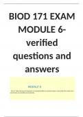 BIOD 171 EXAM MODULE 6- verified questions and answers