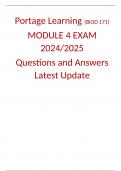 Portage Learning (BIOD 171) MODULE 4 EXAM 2024/2025 Questions and Answers Latest Update