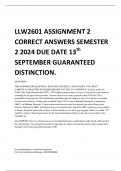 LLW2601 ASSIGNMENT 2 CORRECT ANSWERS SEMESTER 2 2024 DUE DATE 13th SEPTEMBER GUARANTEED DISTINCTION.