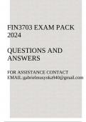 FIN3703 Exam pack 2024(Treasury Management)Questions and answers