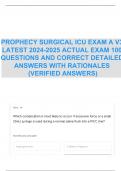 PROPHECY SURGICAL ICU EXAM A V3 LATEST 2024-2025 ACTUAL EXAM 100 QUESTIONS AND CORRECT DETAILED ANSWERS WITH RATIONALES (VERIFIED ANSWERS)