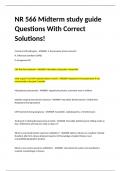 NR 566 Midterm study guide Questions With Correct Solutions!