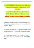 NCCER 26201 : Alternating Current - Electromagnetic Induction - (AC)  Circuits   Exam Test Combined Questions  With Revised Correct Answers   BEST UPDATED COMBINED SET!! 