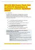 NCLEX-RN Exam Pack Set 3 with(75 Questions & Answers Latest Updated 2024)