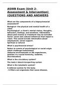 ASWB Exam (Unit 2- Assessment & Intervention) (QUESTIONS AND ANSWERS