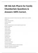 NR 566 Adv Pharm for Family Chamberlain Questions & Answers 100% Correct.