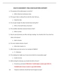 NUR2092 Section 03 Health Assessment - Online – 2021 Winter Quarter Health Assessment Final Exam QUESTIONS