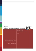 Paper Sociale ontwikkeling van het kind  | Beoordeeld met 8,6 | Module 1734 | NTI Toegepaste psychologie specialist kinder- en jeugdpsychologie