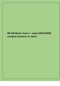 NR 228 Week 1 Exam 1  Latest (20192020) complete Solutions, A+ Work.